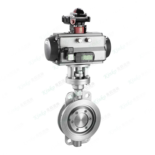 Pneumatic clamp-type three-eccentric butterfly valve