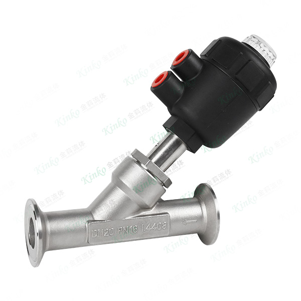 Quick-install pneumatic angle seat valve