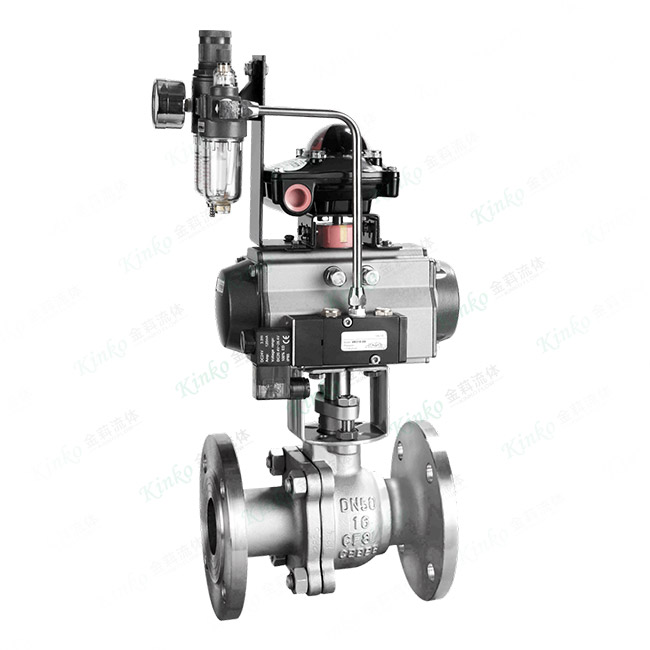 Pneumatic low platform flange ball valve