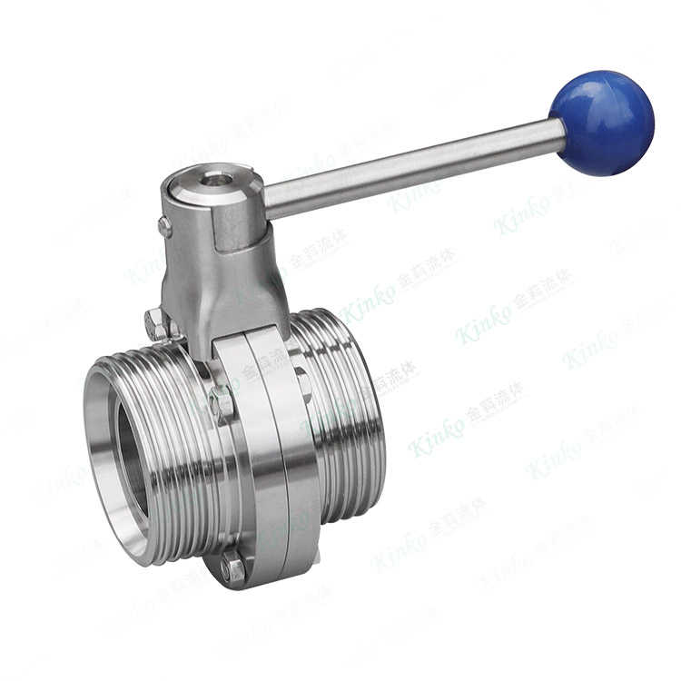 Pull rod external threaded butterfly valve