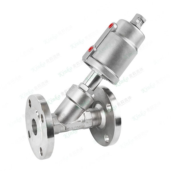 All stainless steel pneumatic flange angle seat valve