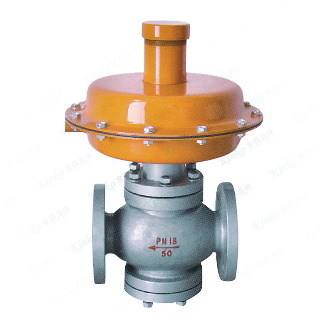 Pneumatic three-way regulating valve