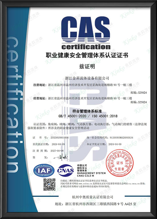 Occupational Health and Safety Management System Certification