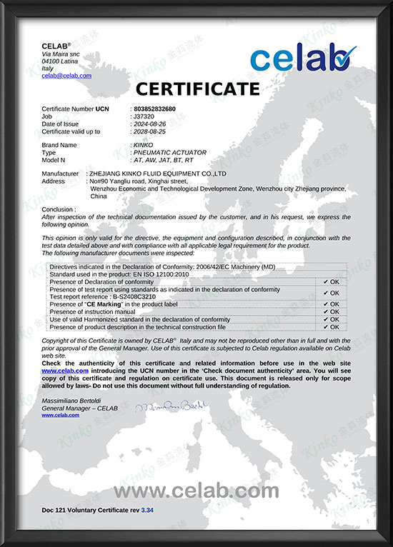 CE certification - Pneumatic Executor-1